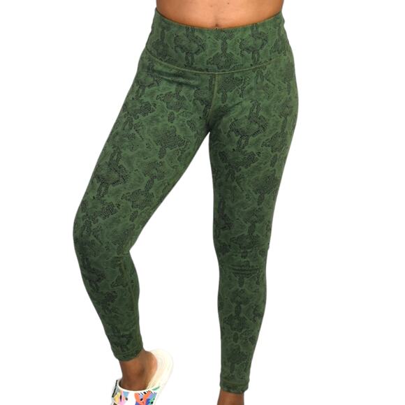 Vimmia Snake Print Leggings Green Python High Waist Stretch Activewear Small - Picture 9 of 14
